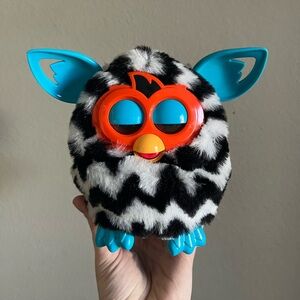 Hasbro Official Furby Boom Zig Zags Black & White Interactive Toy 6 inch GUC